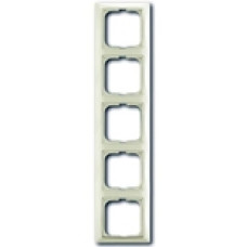 Пятиместная рамка с декоративной накладкой ABB Basic 55 (шале-белая)