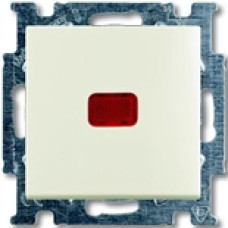 Выключатель кнопочный с подсветкой ABB Basic 55 (шале-белый)
